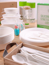 Load image into Gallery viewer, 100% Eco-Friendly Compostable Cutlery Set - - 300 pieces (100 Forks | 100 Spoons | 100 Knives)