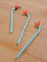 Load image into Gallery viewer, Reusable Silicone Drinking Straws with Case Pack of 4 (2 Blue cases and 2 White cases)
