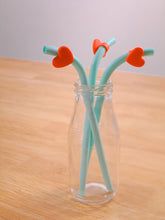Load image into Gallery viewer, Reusable Silicone Drinking Straws with Case Pack of 4 (2 Blue cases and 2 White cases)