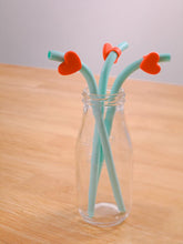 Load image into Gallery viewer, Reusable Silicone Drinking Straws with Case Pack of 4 (2 Blue cases and 2 White cases)
